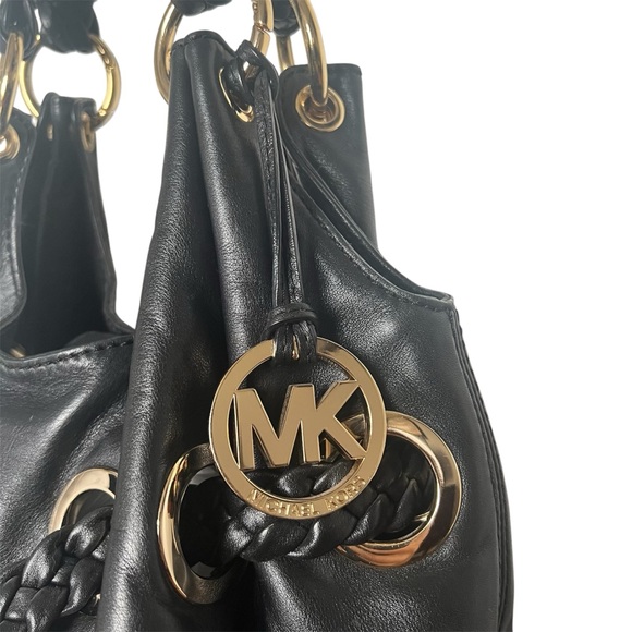 Michael Kors Women’s Black Shoulder Bag with Gold Tone Hardware - Picture 2 of 4